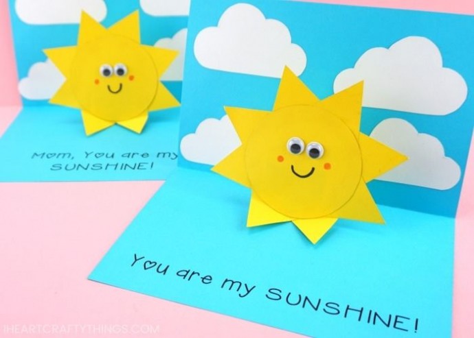 Объемная открытка с солнышком