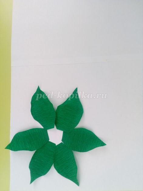 ​Подсолнух из гофрированной бумаги: часть 1