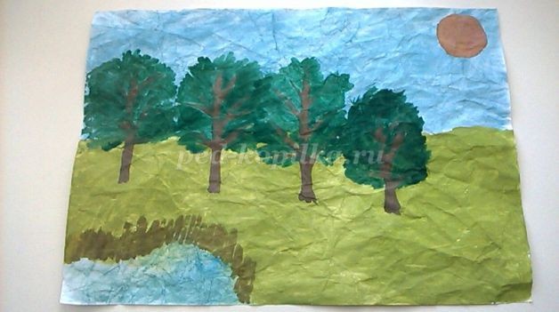 Рисование на мятой бумаге