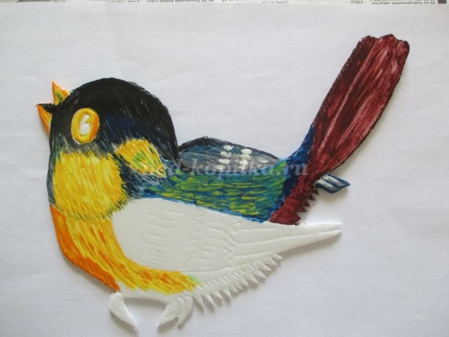 Синица из потолочной плитки детскими руками: мастер-класс, часть 2 Синица из потолочной плитки детскими руками: мастер-класс, часть 2