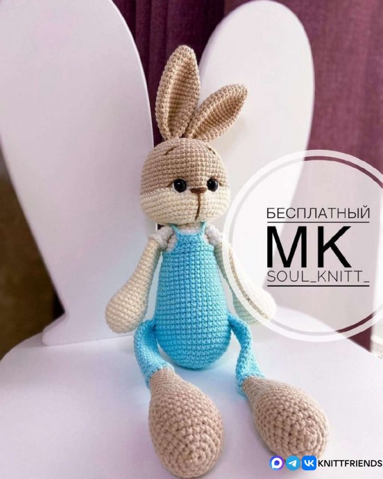 ​Зайка из пряжи