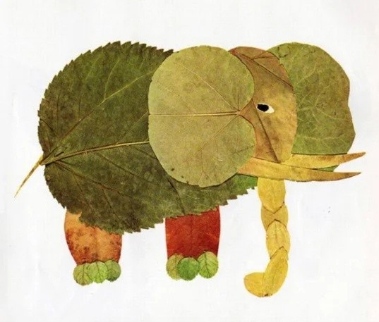 Аппликации из листиков Аппликации из листиков