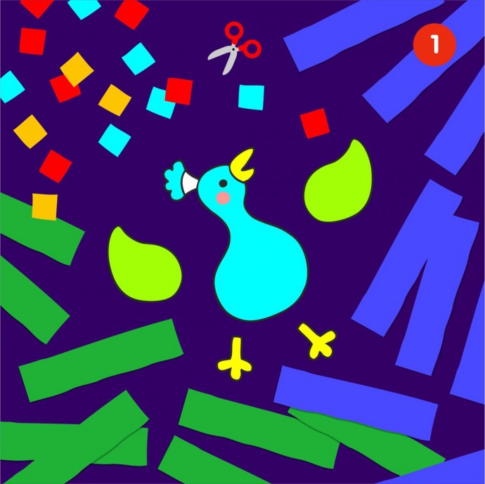 Аппликация из цветной бумаги "Павлин" Аппликация из цветной бумаги "Павлин"