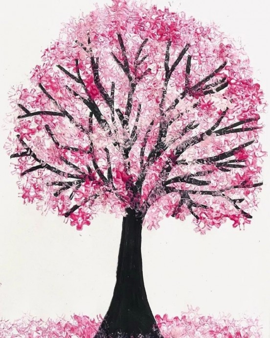Рисование дерева в цвету