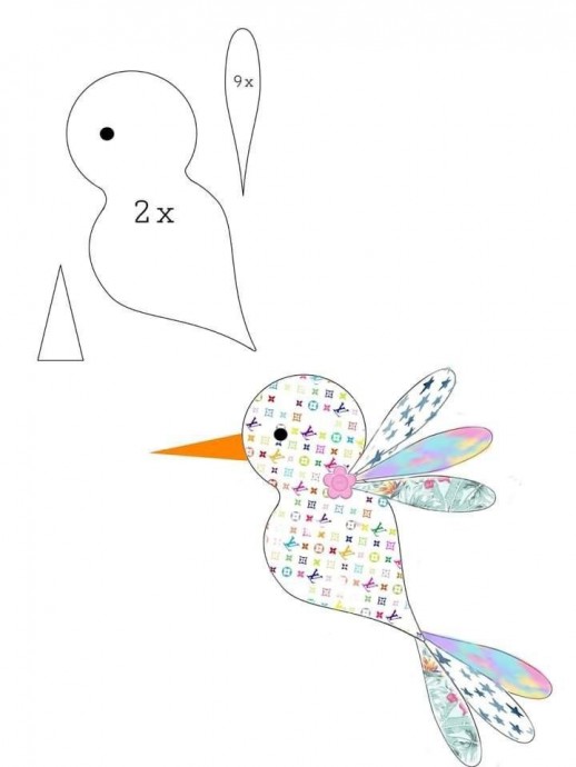 Птички из ткани Птички из ткани