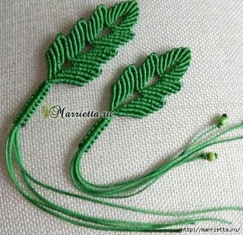 Листик в технике макраме