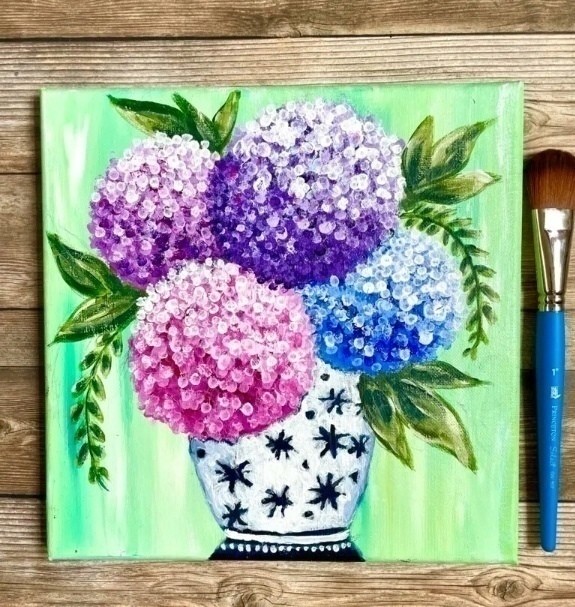 Мастер-класс по рисованию нетрадиционными способами: гортензия