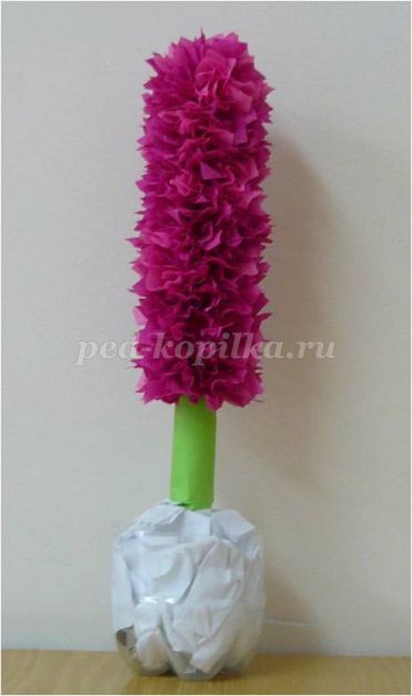 Гиацинты из креповой бумаги: часть 1
