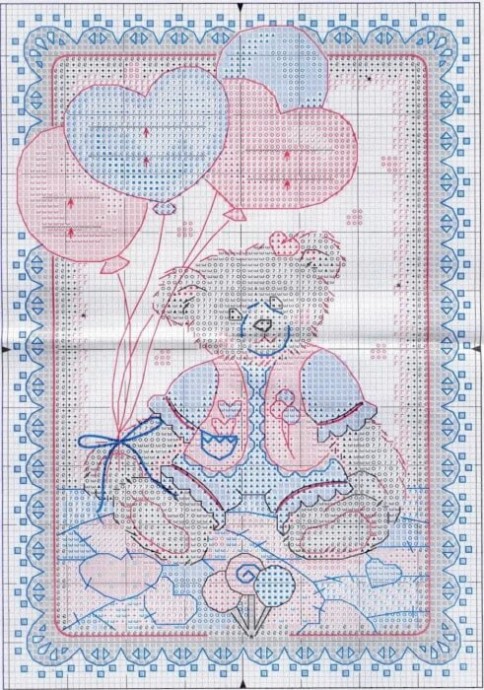 Схемы детской вышивки с медведями