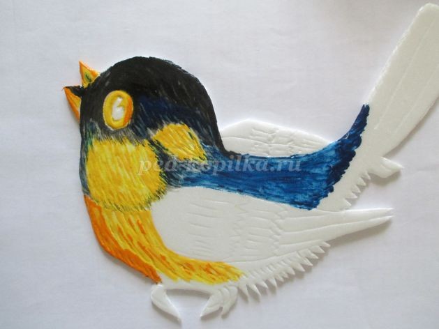 Синица из потолочной плитки детскими руками: мастер-класс, часть 2 Синица из потолочной плитки детскими руками: мастер-класс, часть 2