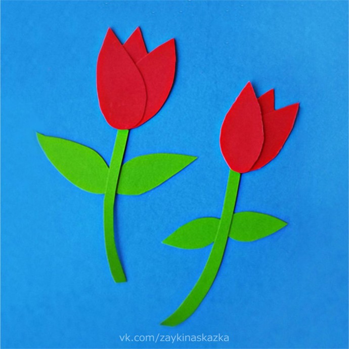 ​Тюльпаны из цветной бумаги