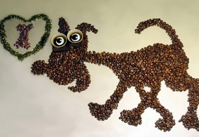 Аппликации из кофейных зерен: идеи