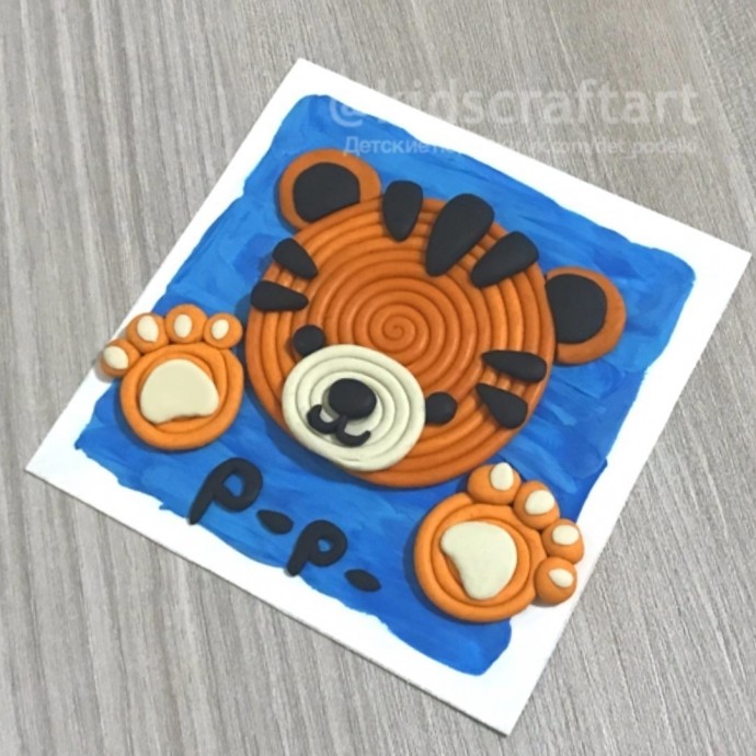 Аппликация из пластилина "Тигрёнок" Аппликация из пластилина "Тигрёнок"