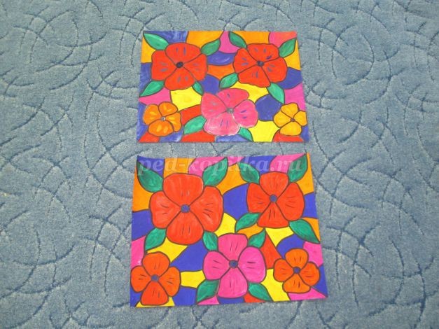 ​Цветы в технике витраж: часть 3