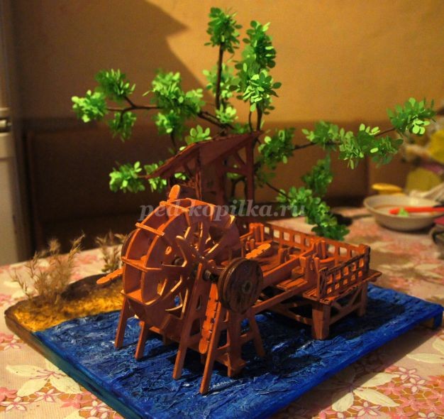 Действующая миниатюра "Весенний пейзаж": мастер-класс, часть 4