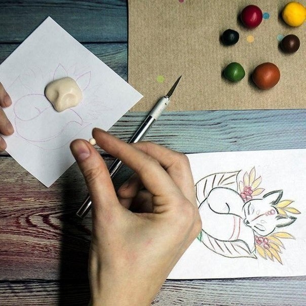 Лепим красивую лисичку