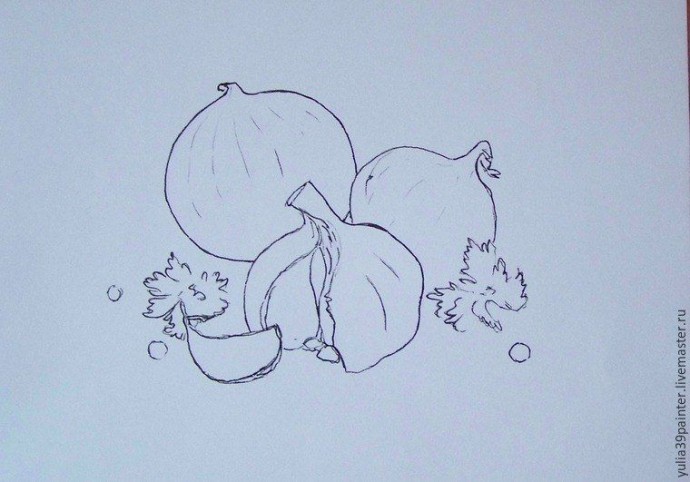 Урок рисования: лук и чеснок