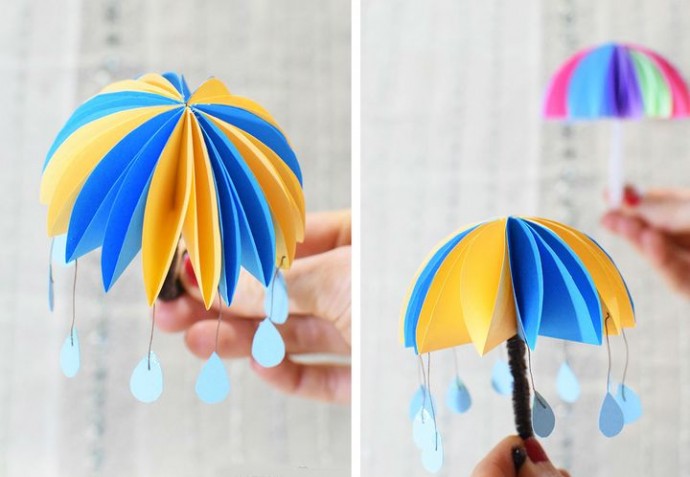 ​Зонтик из цветной бумаги