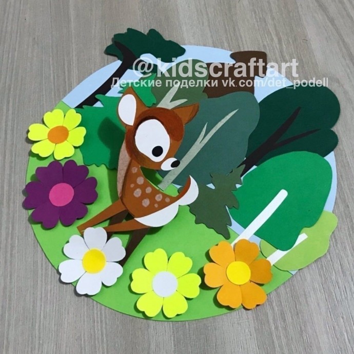 Детская аппликация "Берегите лес" Детская аппликация "Берегите лес"