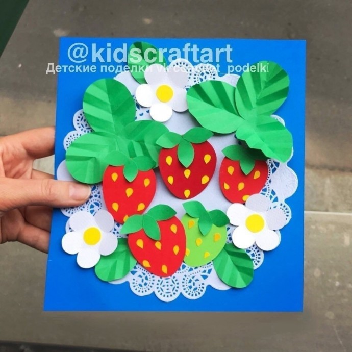 Объёмная аппликация "Клубничное панно"