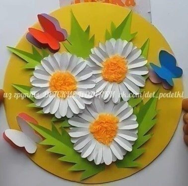 Круглое панно с ромашками Круглое панно с ромашками