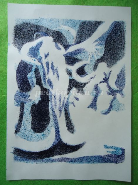 ​Мастер-класс по рисованию: набрызг "Морозко", часть 2