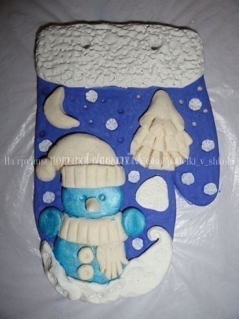 ​Новогодняя варежка детскими руками