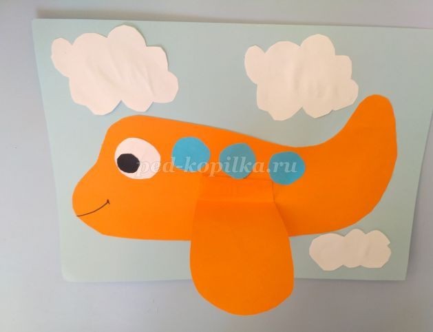 ​Объемная аппликация из бумаги: самолет, часть 2