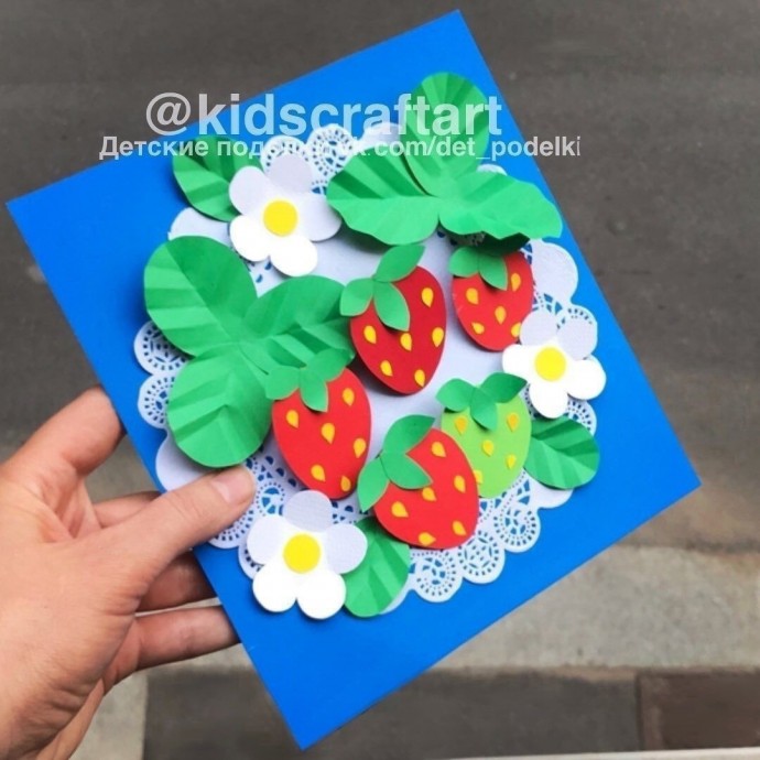 Объёмная аппликация "Клубничное панно"