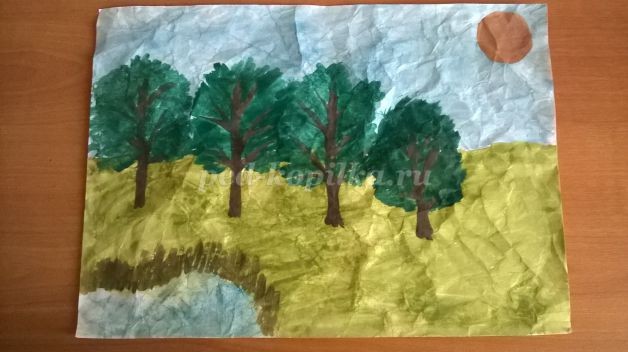 Рисование на мятой бумаге