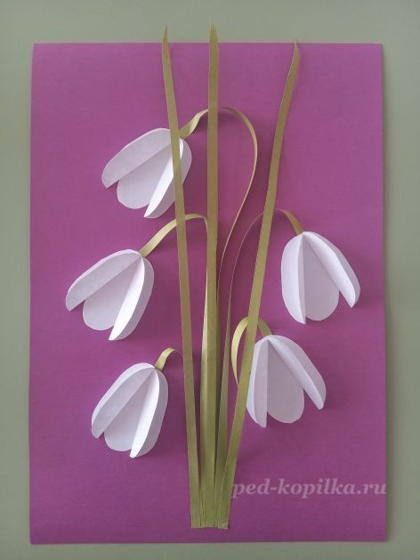 Объёмная аппликация "Подснежники" Объёмная аппликация "Подснежники"