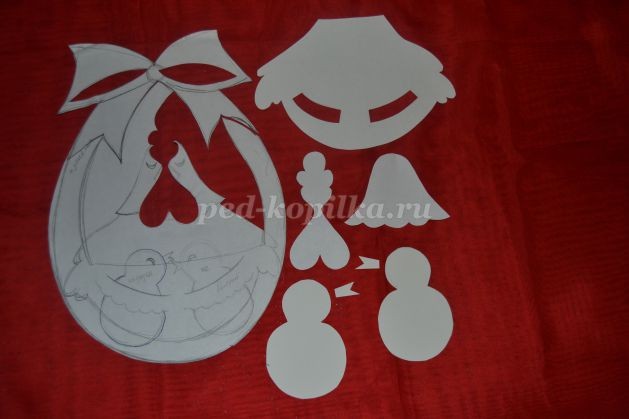 ​Открытка с курочкой и цыплятами: часть 4