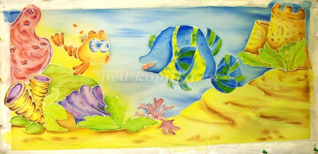 Холодный батик "Подводное царство": мастер-класс