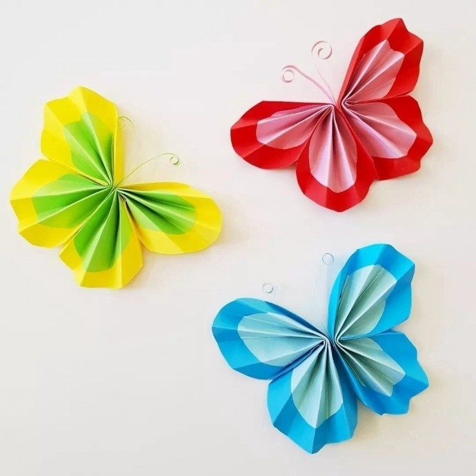 Летние бабочки из цветной бумаги Летние бабочки из цветной бумаги