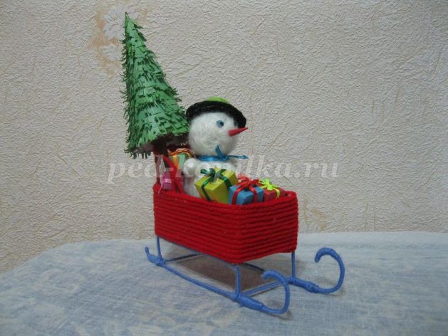 Сани Деда Мороза детскими руками: мастер-класс, часть 4