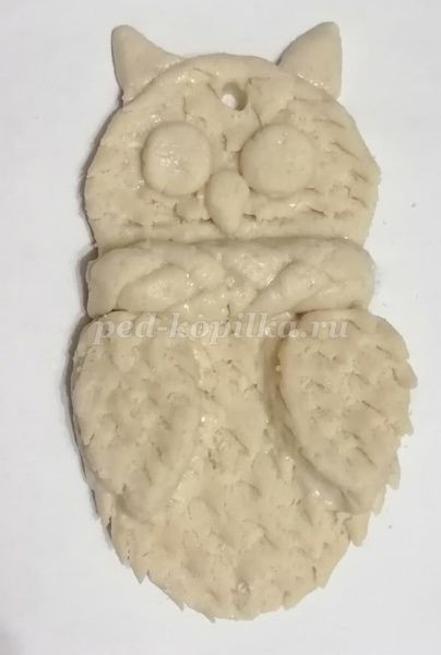 Сова из соленого теста детскими руками Сова из соленого теста детскими руками