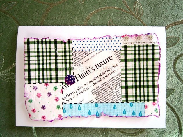 ​Открытка детскими руками в технике скрапбукинг: часть 1