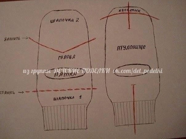 ​Полосатый котенок из носков