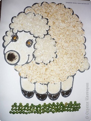 ​Идеи аппликаций из круп