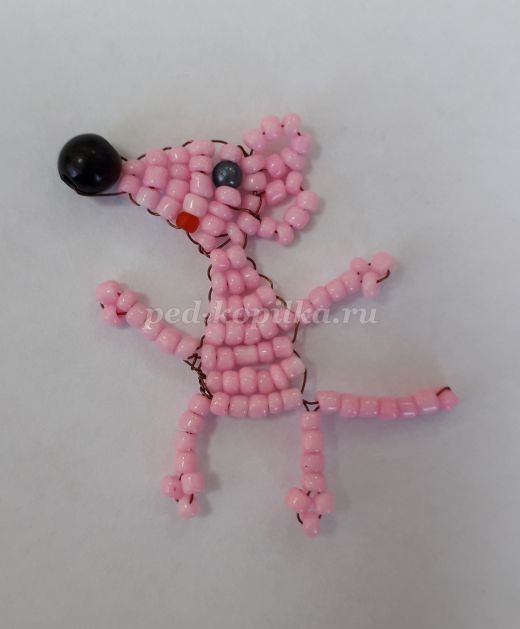 Мышонок из бисера пошагово Мышонок из бисера пошагово