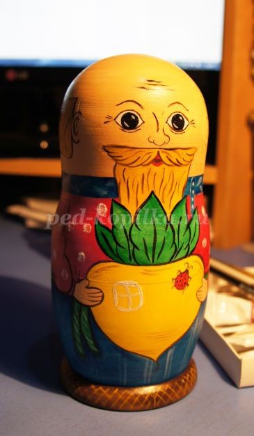 Роспись матрешек по сказке "Репка": мастер-класс, часть 3