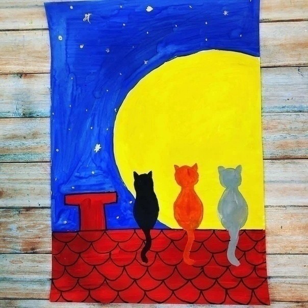 ​Котики и луна