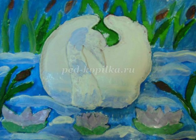 Панно в смешанной технике "Лебедь": часть 2 Панно в смешанной технике "Лебедь": часть 2