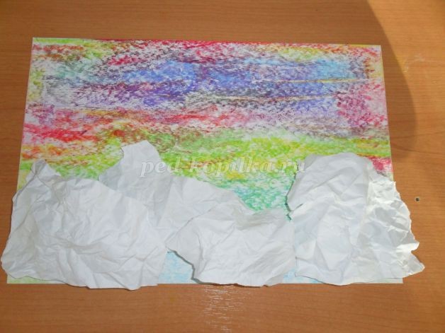 Пингвины и полярное сияние: нетрадиционное рисование, часть 1