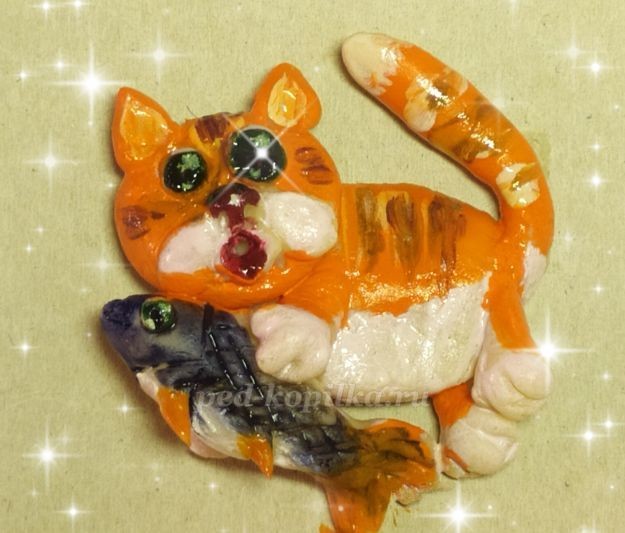 Котик из соленого теста