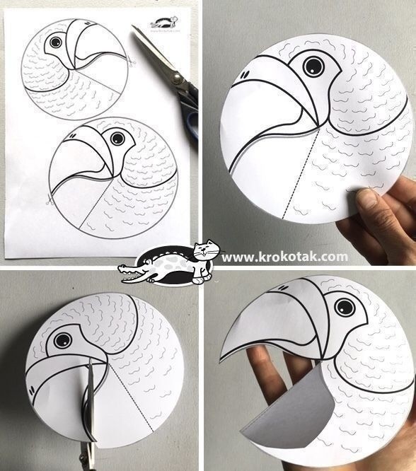 Яркие попугайчики на палочке