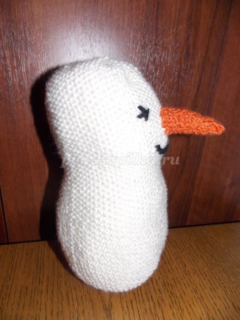 Как связать Снеговика на спицах