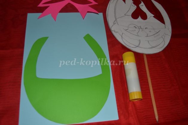 ​Открытка с курочкой и цыплятами: часть 2