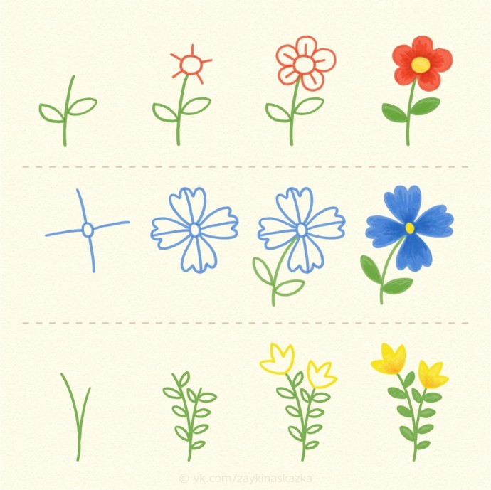 Как рисовать цветы