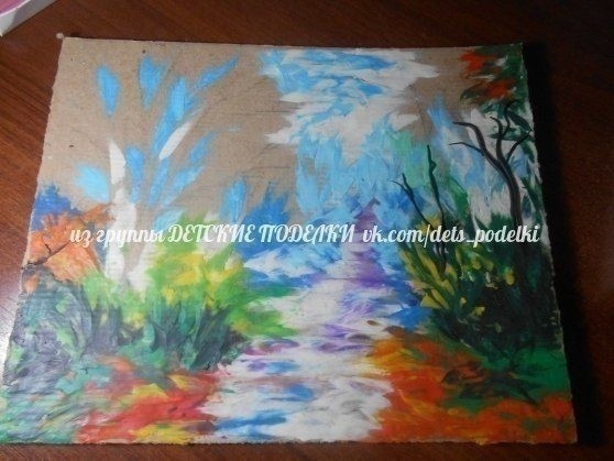 ​Пластилиновая живопись "Осень в лесу"